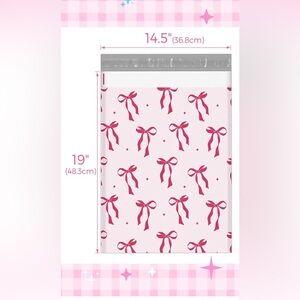 Pink Bows Poly Mailers - 14.5x19 Inch  (10 Poly Mailers for $12)